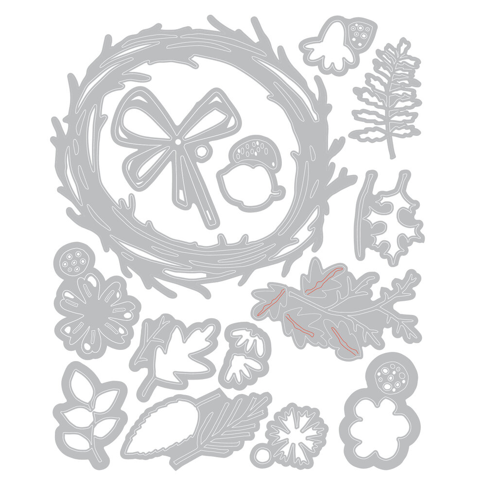 Sizzix Thinlits Die by Tim Holtz Vault Foliage Wreath (14pcs) (666682) Sizzix Thinlits Die by Tim Holtz Vault Foliage Wreath (14pcs) (666682)