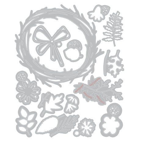 Sizzix Thinlits Die by Tim Holtz Vault Foliage Wreath (14pcs) (666682) Sizzix Thinlits Die by Tim Holtz Vault Foliage Wreath (14pcs) (666682)