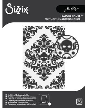 Sizzix Multi-Level Texture Fades w/ A6 Embossing Folder Vault Skull by Tim Holtz (666912)
