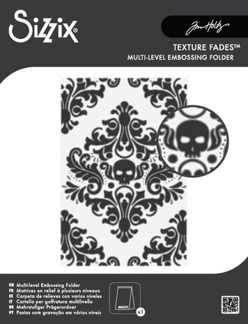 Sizzix Multi-Level Texture Fades w/ A6 Embossing Folder Vault Skull by Tim Holtz (666912)