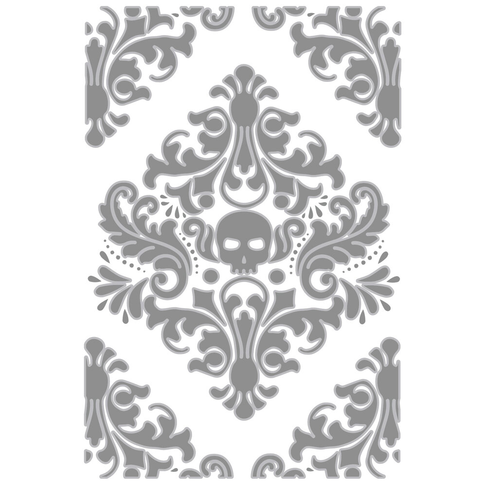 Sizzix Multi-Level Texture Fades w/ A6 Embossing Folder Vault Skull by Tim Holtz (666912)