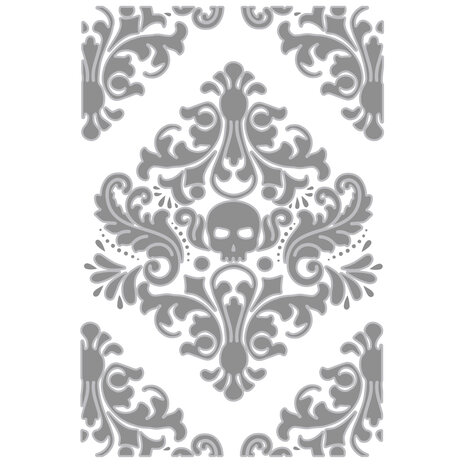 Sizzix Multi-Level Texture Fades w/ A6 Embossing Folder Vault Skull by Tim Holtz (666912)