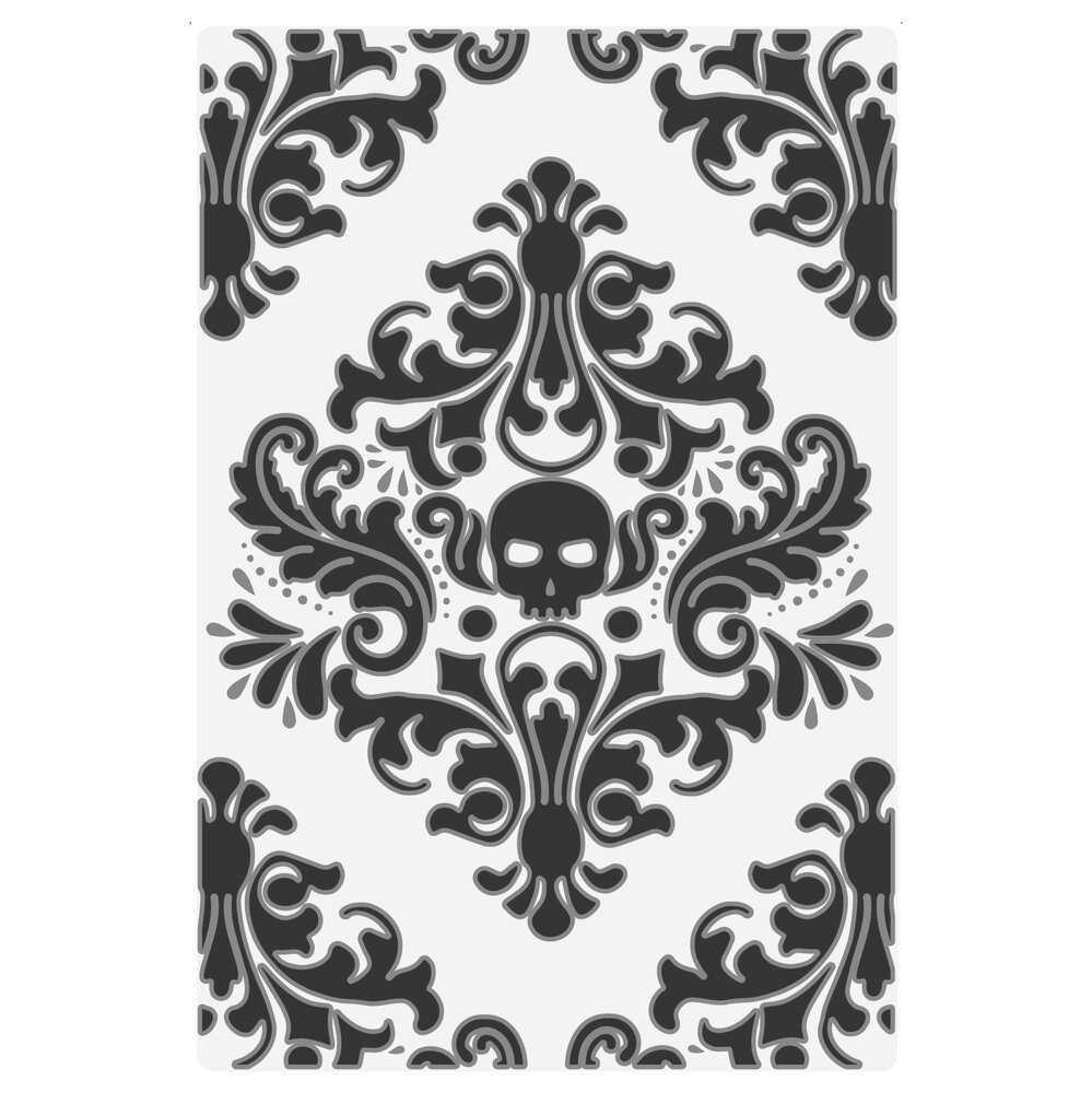 Sizzix Multi-Level Texture Fades w/ A6 Embossing Folder Vault Skull by Tim Holtz (666912)