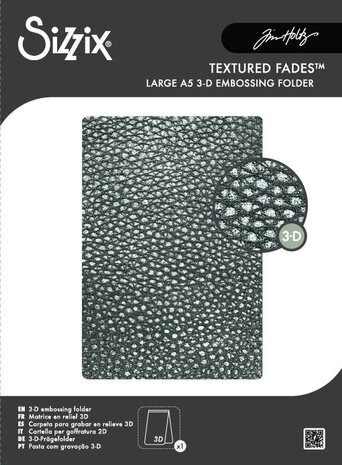 Sizzix 3D Texture Fades w/ A5 Embossing Folder Cracked Leather by Tim Holtz (667240) Sizzix 3D Texture Fades w/ A5 Embossing Folder Cracked Leather by Tim Holtz (667240)