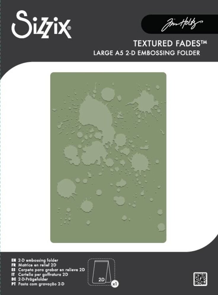 Sizzix 2D Texture Fades w/ A5 Embossing Folder Vault Ink Splats by Tim Holtz (667246)