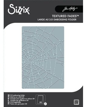 Sizzix 2D Texture Fades w/ A5 Embossing Folder Vault Cobweb by Tim Holtz (667247)