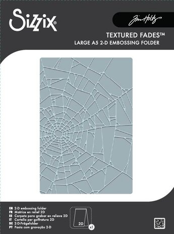 Sizzix 2D Texture Fades w/ A5 Embossing Folder Vault Cobweb by Tim Holtz (667247)