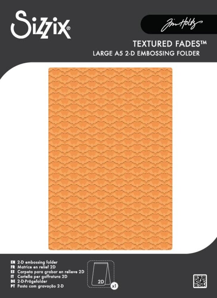 Sizzix 2D Texture Fades w/ A5 Embossing Folder Large Vault Batground by Tim Holtz (667238) Sizzix 2D Texture Fades w/ A5 Embossing Folder Large Vault Batground by Tim Holtz (667238)