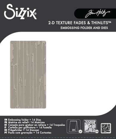 Sizzix 2D Texture Fades w/ Thinlits Die Vault Side-Order Laboratory (1+14pcs) by Tim Holtz (666911) Sizzix 2D Texture Fades w/ Thinlits Die Vault Side-Order Laboratory (1+14pcs) by Tim Holtz (666911)