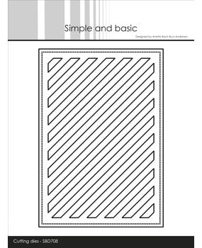 Simple and Basic Rectangle Diagonal Striped Panel with Piercing A6 Dies (SBD708)
