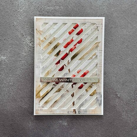 Simple and Basic Rectangle Diagonal Striped Panel with Piercing A6 Dies (SBD708)