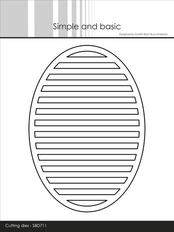 Simple and Basic Oval Horizontal Striped Panel A6 Dies (SBD711)