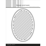 Simple and Basic Oval Diagonal Striped Panel with Piercing A6 Dies (SBD710)