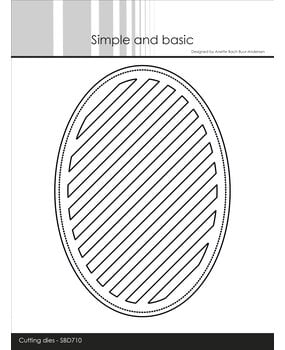 Simple and Basic Oval Diagonal Striped Panel with Piercing A6 Dies (SBD710)