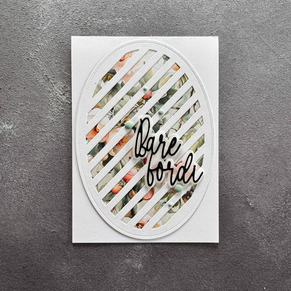 Simple and Basic Oval Diagonal Striped Panel with Piercing A6 Dies (SBD710)