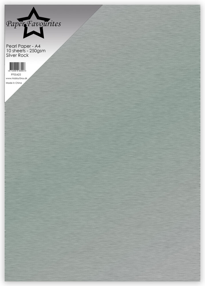 Paper Favourites Pearl Paper A4 Silver Rock 250gsm (10pcs) (PFSS425)