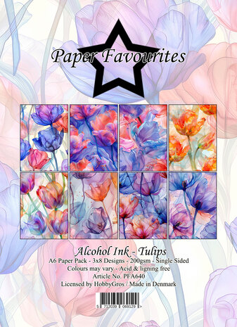 Paper Favourites Alcohol Ink Tulips A6 Paper Pack (PFA640)