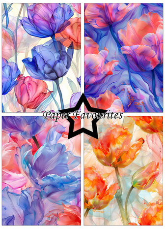 Paper Favourites Alcohol Ink Tulips A6 Paper Pack (PFA640)