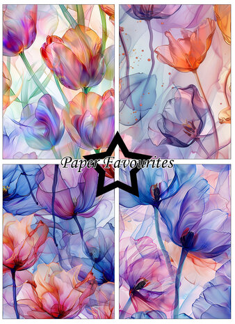 Paper Favourites Alcohol Ink Tulips A6 Paper Pack (PFA640)