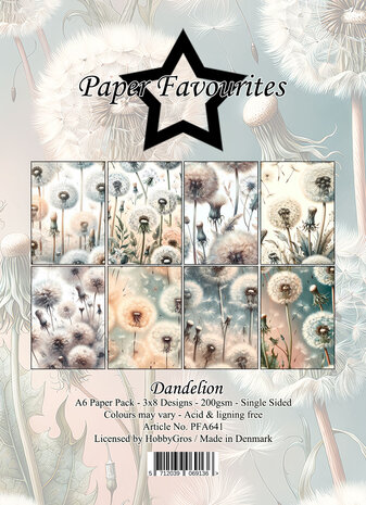 Paper Favourites Dandelion A6 Paper Pack (PFA641)
