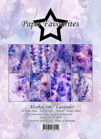 Paper Favourites Alcohol Ink Lavender A6 Paper Pack (PFA639)