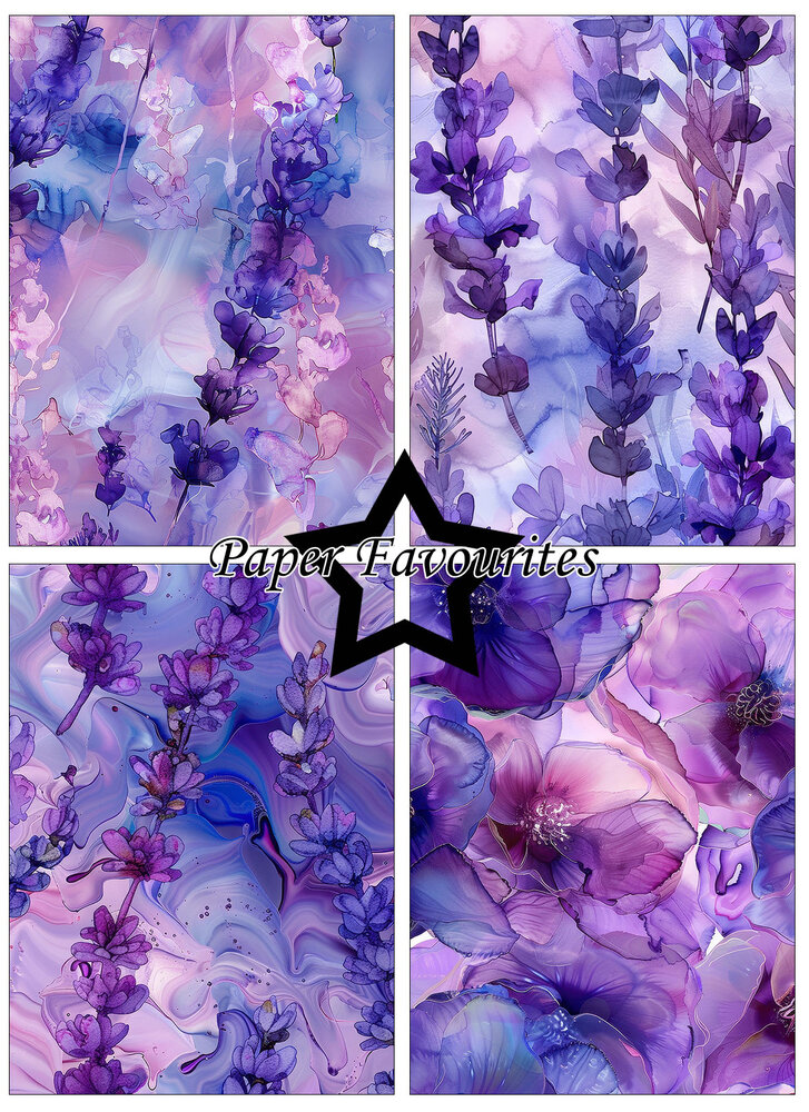 Paper Favourites Alcohol Ink Lavender A6 Paper Pack (PFA639)