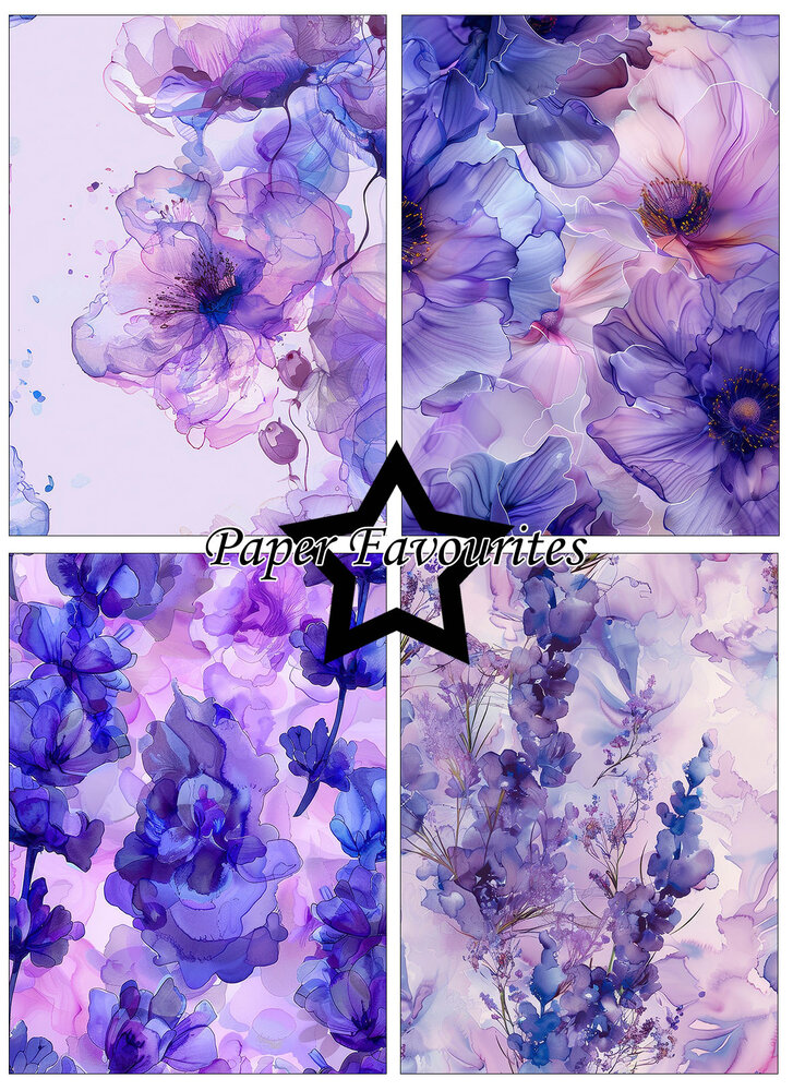 Paper Favourites Alcohol Ink Lavender A6 Paper Pack (PFA639)