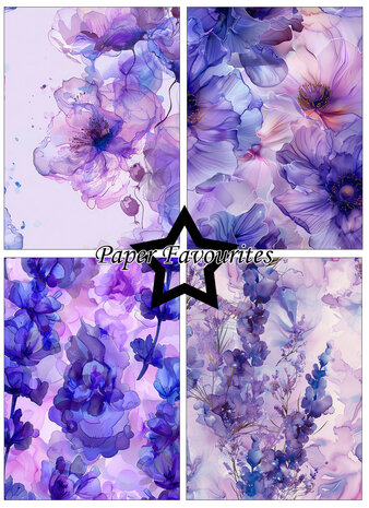 Paper Favourites Alcohol Ink Lavender A6 Paper Pack (PFA639)