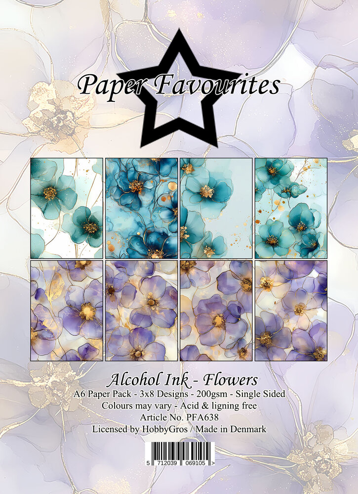 Paper Favourites Alcohol Ink Flowers A6 Paper Pack (PFA638)