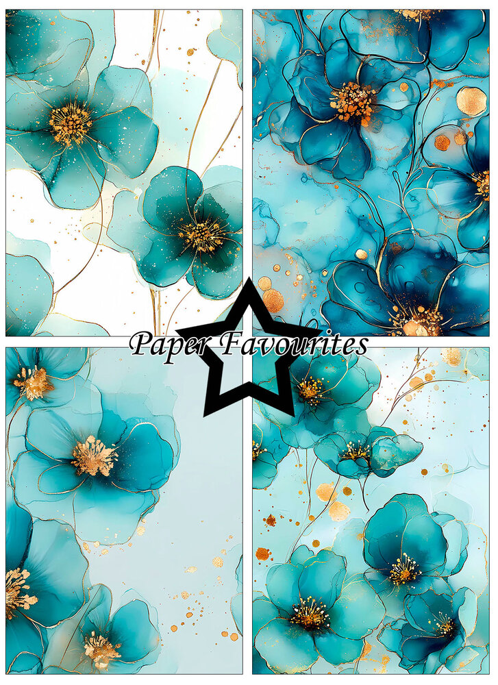 Paper Favourites Alcohol Ink Flowers A6 Paper Pack (PFA638)