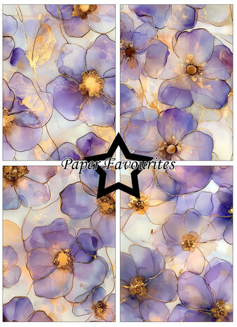 Paper Favourites Alcohol Ink Flowers A6 Paper Pack (PFA638)
