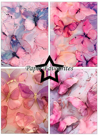 Paper Favourites Alcohol Ink Butterflies A6 Paper Pack (PFA637)