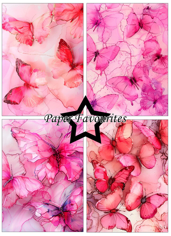 Paper Favourites Alcohol Ink Butterflies A6 Paper Pack (PFA637)