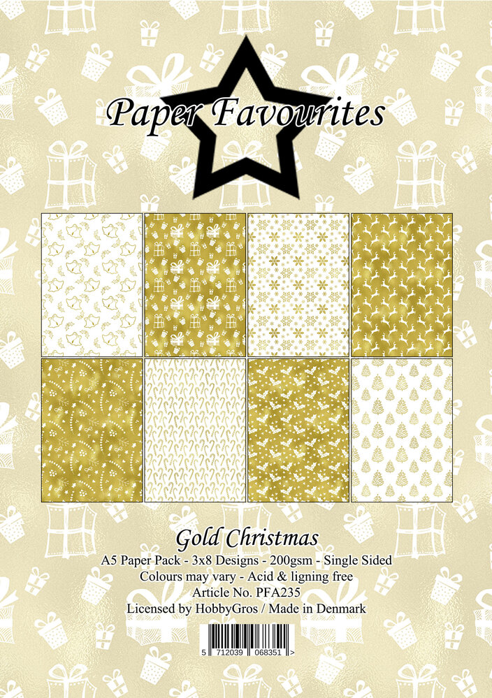 Paper Favourites Gold Christmas A5 Paper Pack (PFA235)