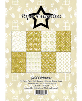 Paper Favourites Gold Christmas A5 Paper Pack (PFA235)