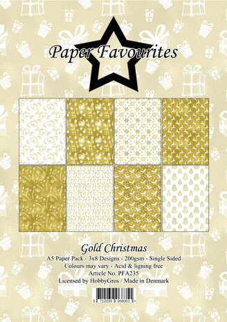 Paper Favourites Gold Christmas A5 Paper Pack (PFA235)