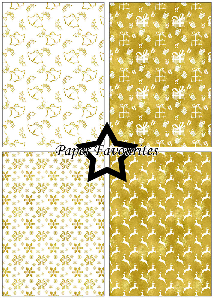 Paper Favourites Gold Christmas A5 Paper Pack (PFA235)