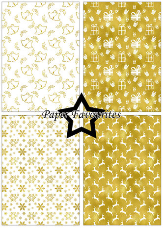 Paper Favourites Gold Christmas A5 Paper Pack (PFA235)