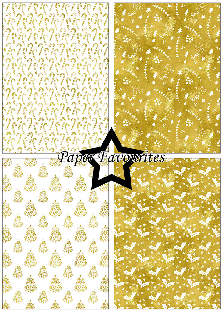 Paper Favourites Gold Christmas A5 Paper Pack (PFA235)