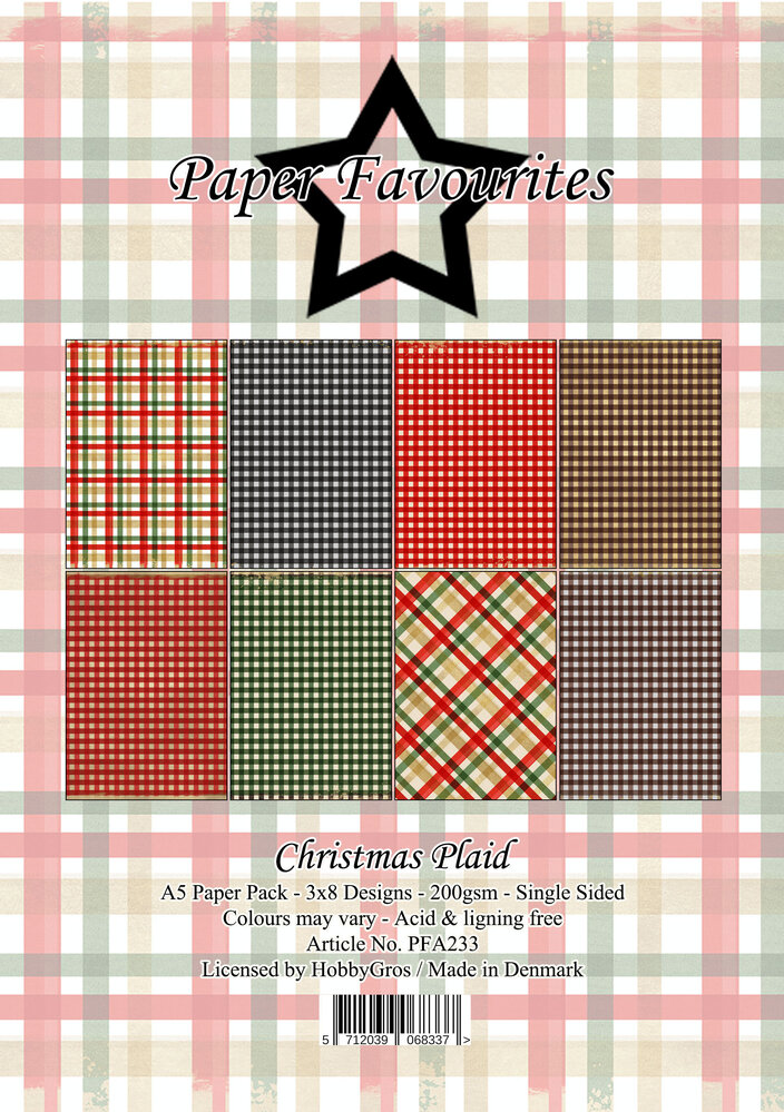 Paper Favourites Christmas Plaid A5 Paper Pack (PFA233)