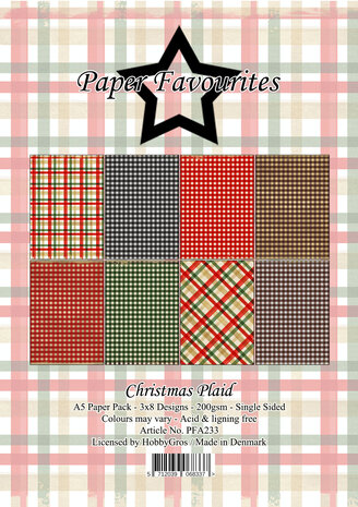 Paper Favourites Christmas Plaid A5 Paper Pack (PFA233)