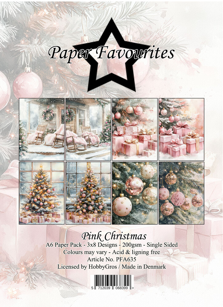 Paper Favourites Pink Christmas A6 Paper Pack (PFA635)