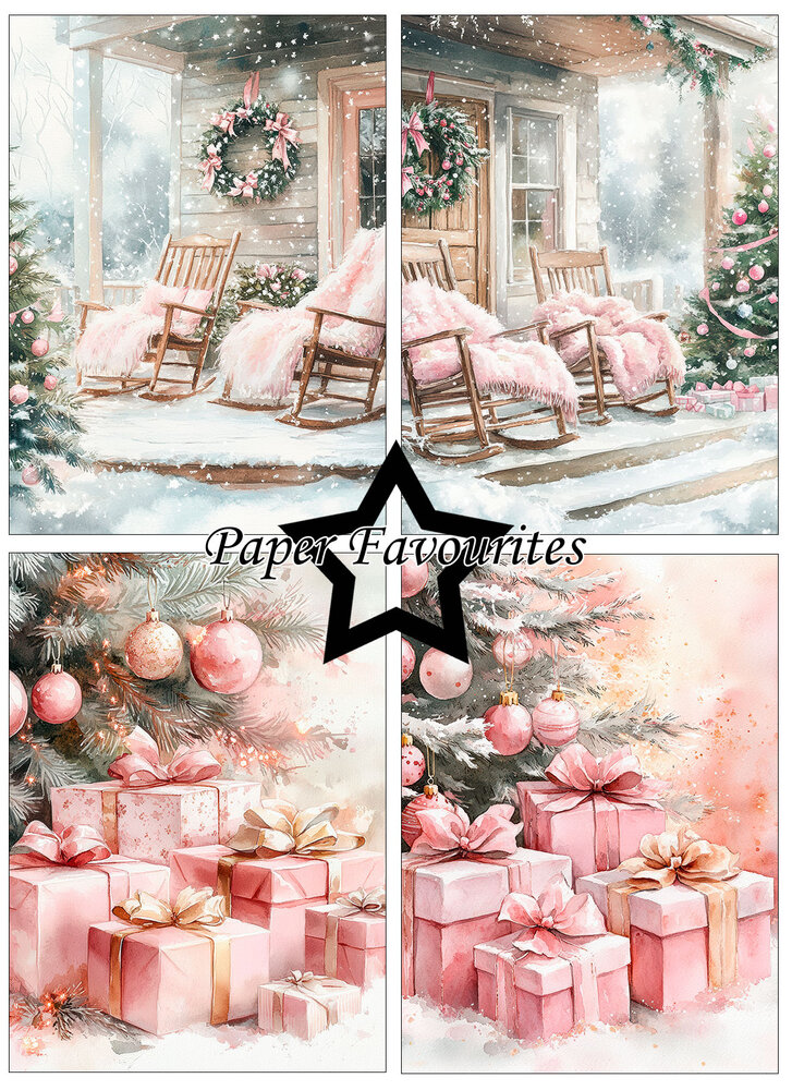 Paper Favourites Pink Christmas A6 Paper Pack (PFA635)