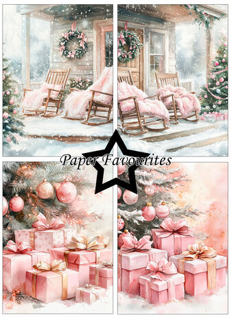 Paper Favourites Pink Christmas A6 Paper Pack (PFA635)