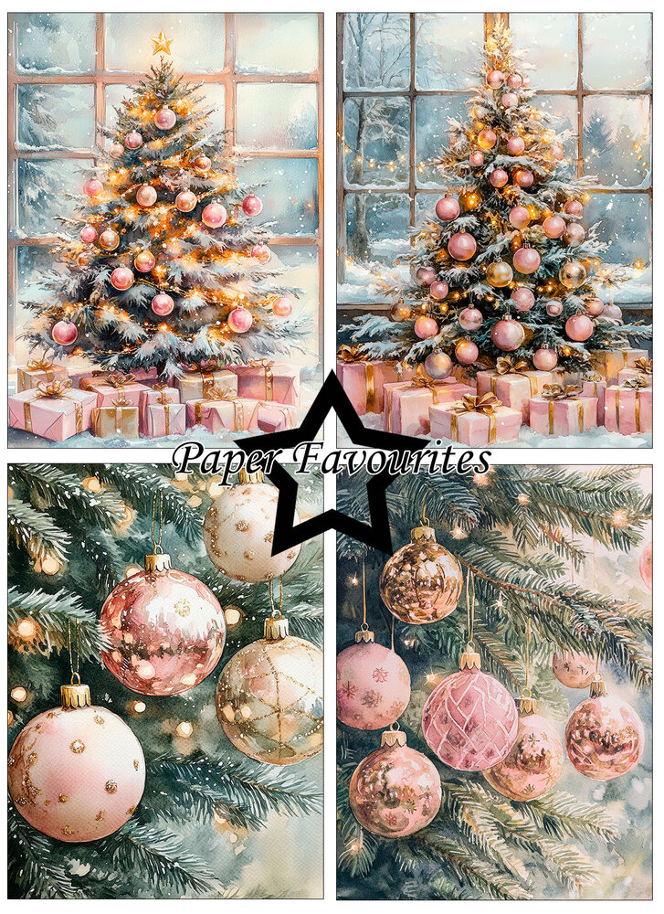 Paper Favourites Pink Christmas A6 Paper Pack (PFA635)