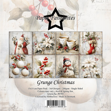 Paper Favourites Grunge Christmas 6x6 Inch Paper Pack (PF593) Paper Favourites Grunge Christmas 6x6 Inch Paper Pack (PF593)