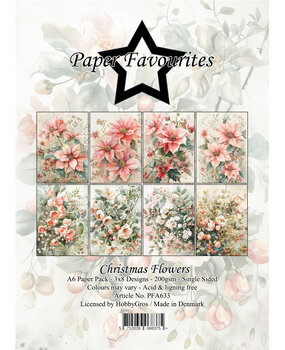 Paper Favourites Christmas Flowers A6 Paper Pack (PFA633)