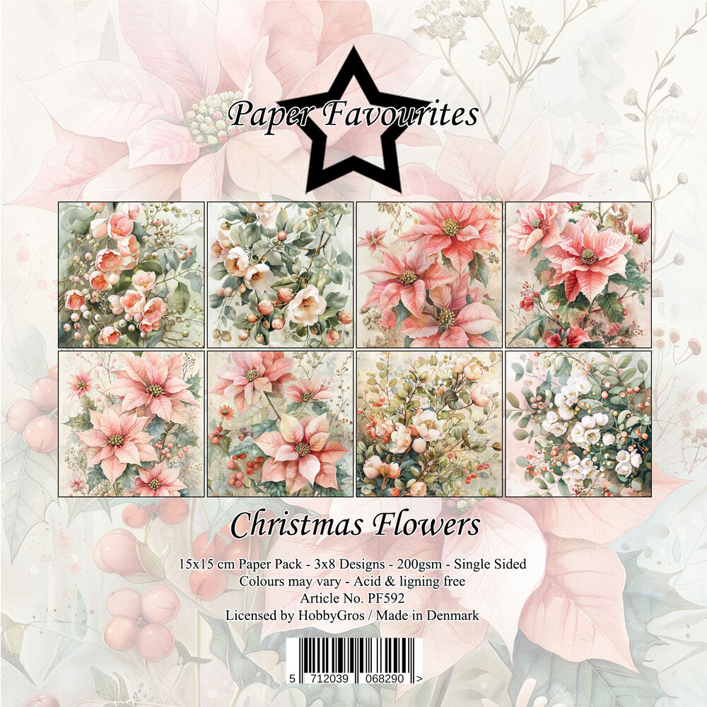 Paper Favourites Christmas Flowers 6x6 Inch Paper Pack (PF592) Paper Favourites Christmas Flowers 6x6 Inch Paper Pack (PF592)