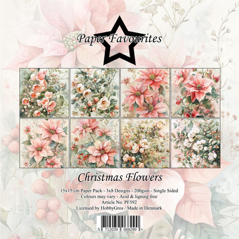 Paper Favourites Christmas Flowers 6x6 Inch Paper Pack (PF592) Paper Favourites Christmas Flowers 6x6 Inch Paper Pack (PF592)