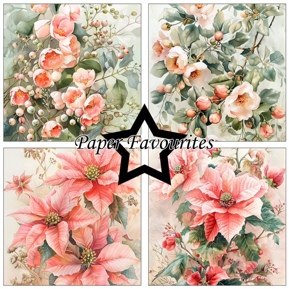 Paper Favourites Christmas Flowers 6x6 Inch Paper Pack (PF592) Paper Favourites Christmas Flowers 6x6 Inch Paper Pack (PF592)